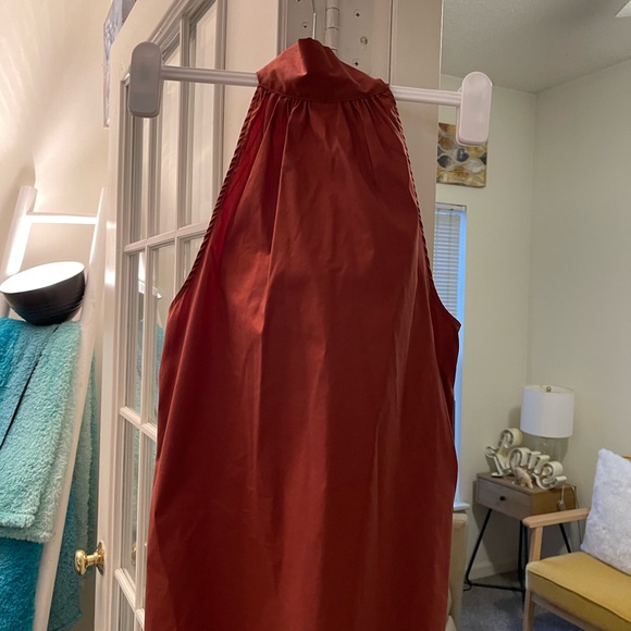 Rust Halter Neck Blouse - Picture 1 of 8